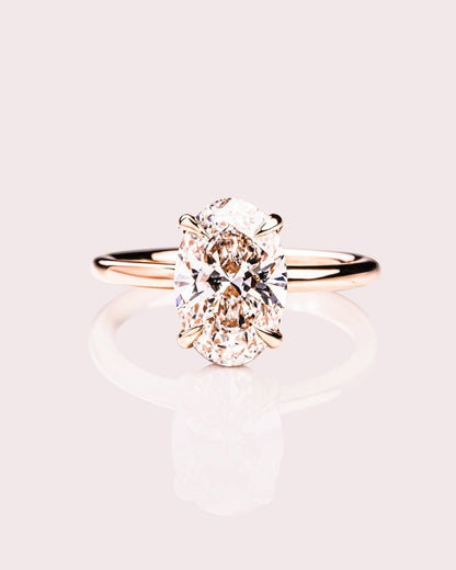 Cushion Hidden Halo Lab Grown Diamond Engagement Ring