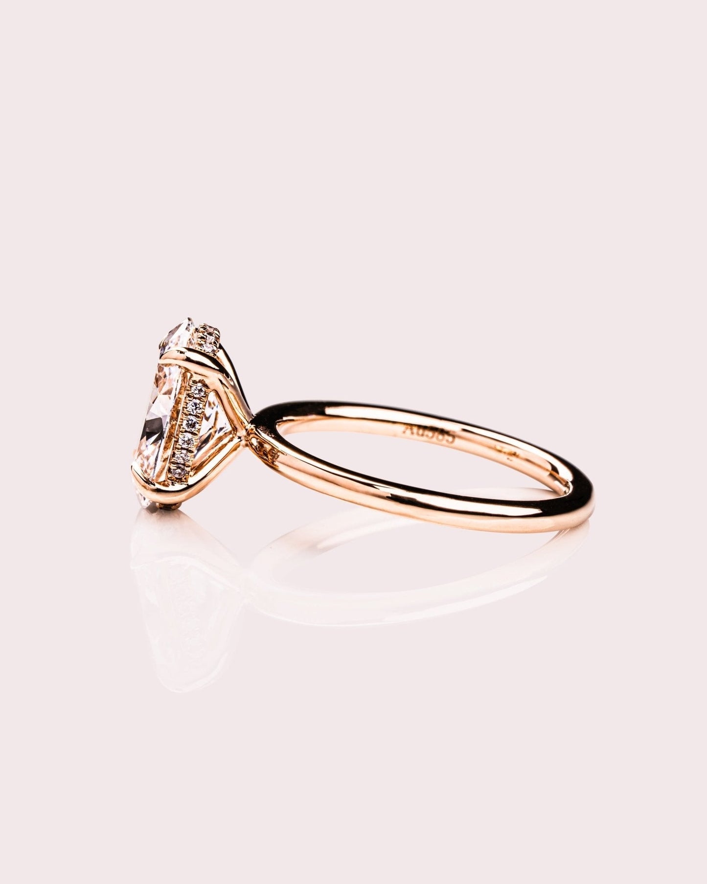 Cushion Hidden Halo Lab Grown Diamond Engagement Ring