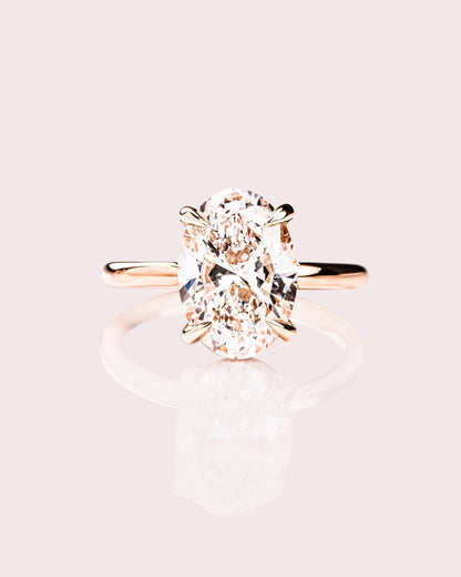 Cushion Hidden Halo Lab Grown Diamond Engagement Ring
