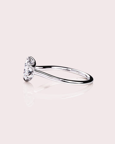 Cushion Hidden Halo Lab Grown Diamond Engagement Ring