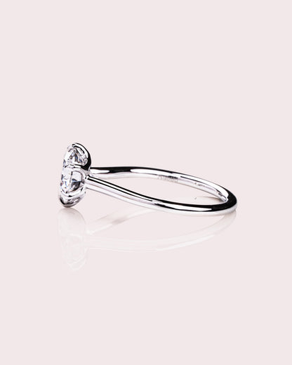 Cushion Hidden Halo Lab Grown Diamond Engagement Ring