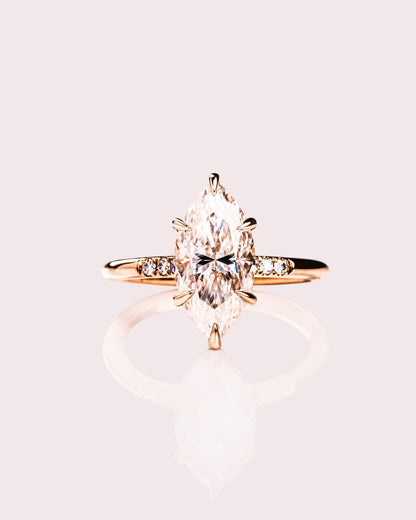 Cushion Hidden Halo Lab Grown Diamond Engagement Ring
