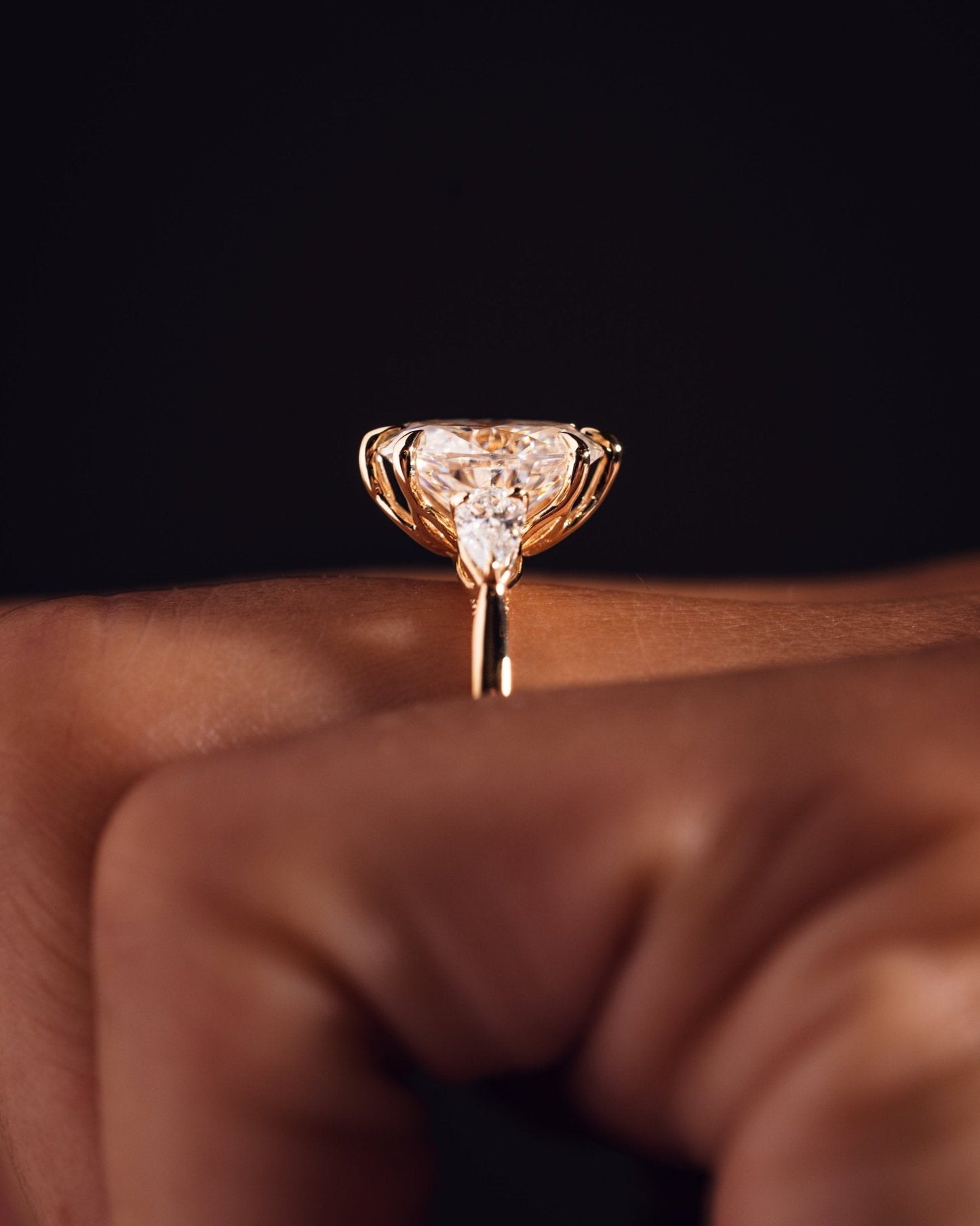 Cushion Hidden Halo Lab Grown Diamond Engagement Ring