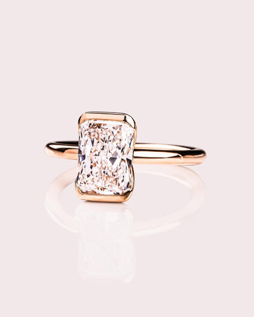 Cushion Hidden Halo Lab Grown Diamond Engagement Ring