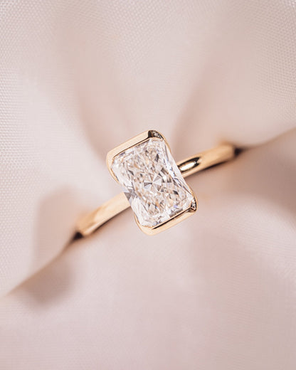 Cushion Hidden Halo Lab Grown Diamond Engagement Ring