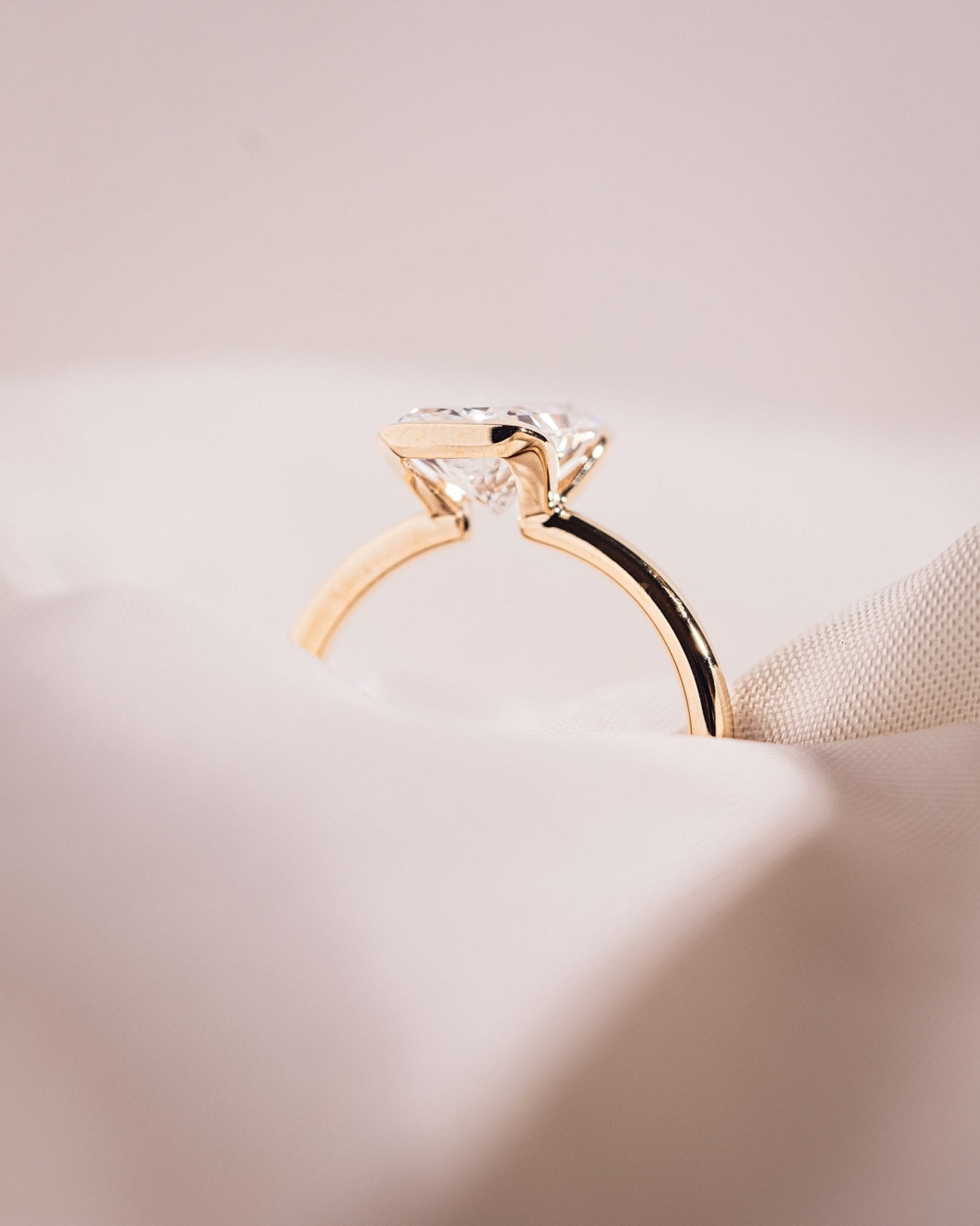 Cushion Hidden Halo Lab Grown Diamond Engagement Ring