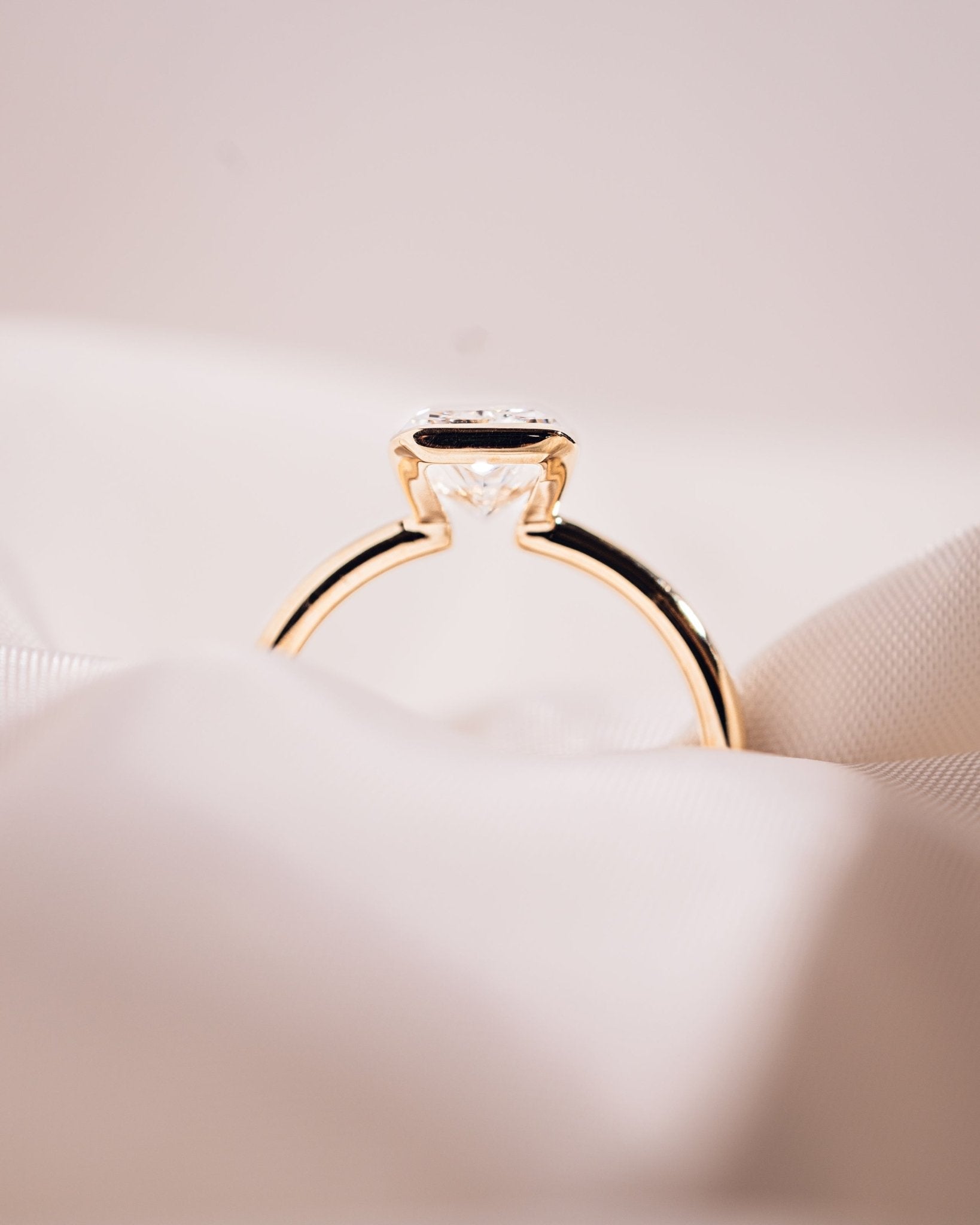 Cushion Hidden Halo Lab Grown Diamond Engagement Ring