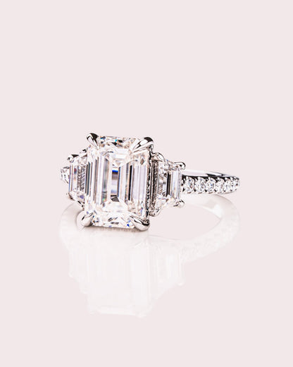 Cushion Hidden Halo Lab Grown Diamond Engagement Ring