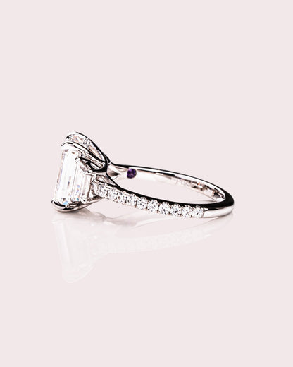 Cushion Hidden Halo Lab Grown Diamond Engagement Ring