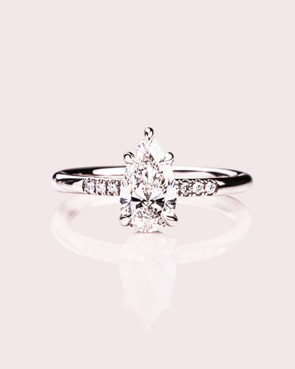 Cushion Hidden Halo Lab Grown Diamond Engagement Ring