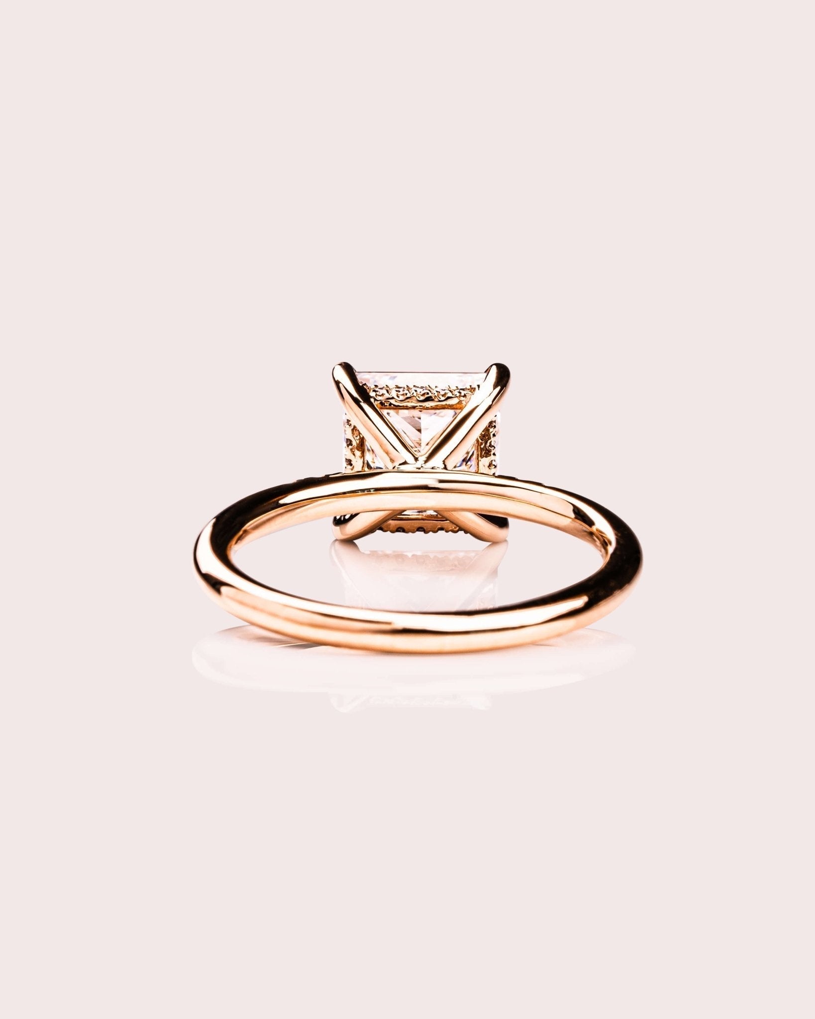 Cushion Hidden Halo Lab Grown Diamond Engagement Ring