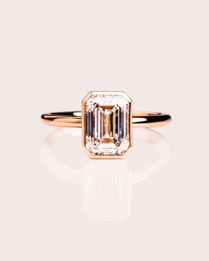 Cushion Hidden Halo Lab Grown Diamond Engagement Ring