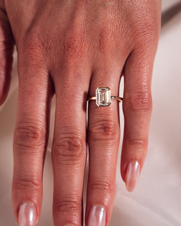 Cushion Hidden Halo Lab Grown Diamond Engagement Ring
