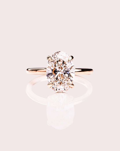 Cushion Hidden Halo Lab Grown Diamond Engagement Ring
