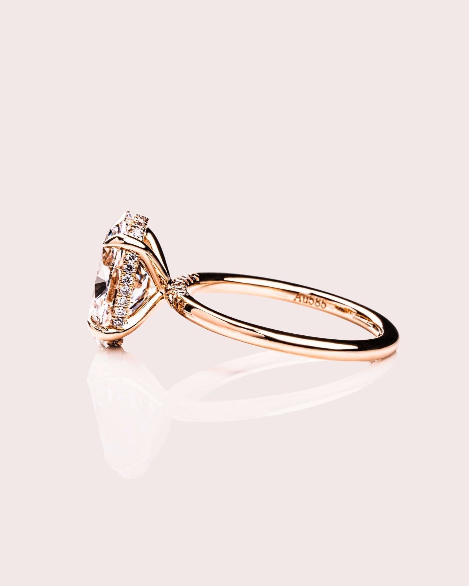 Cushion Hidden Halo Lab Grown Diamond Engagement Ring
