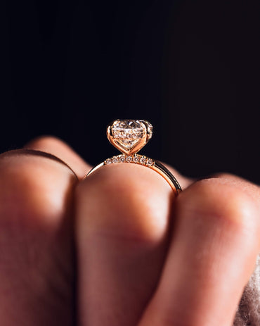 Cushion Hidden Halo Lab Grown Diamond Engagement Ring