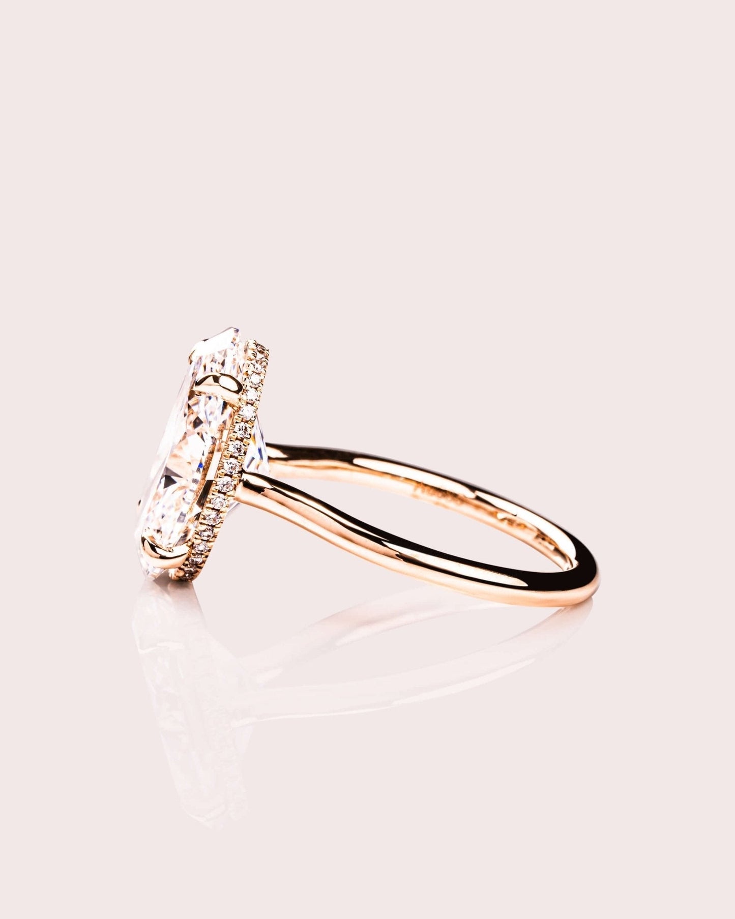 Cushion Hidden Halo Lab Grown Diamond Engagement Ring