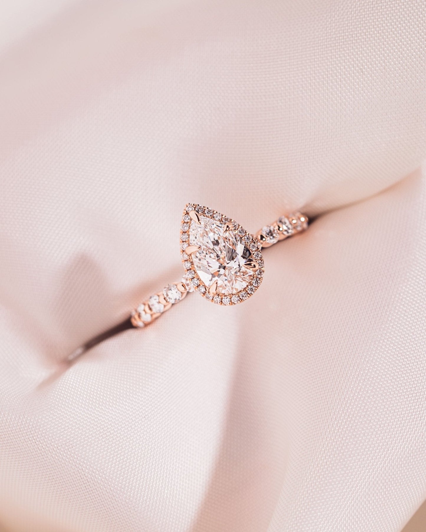 Cushion Hidden Halo Lab Grown Diamond Engagement Ring