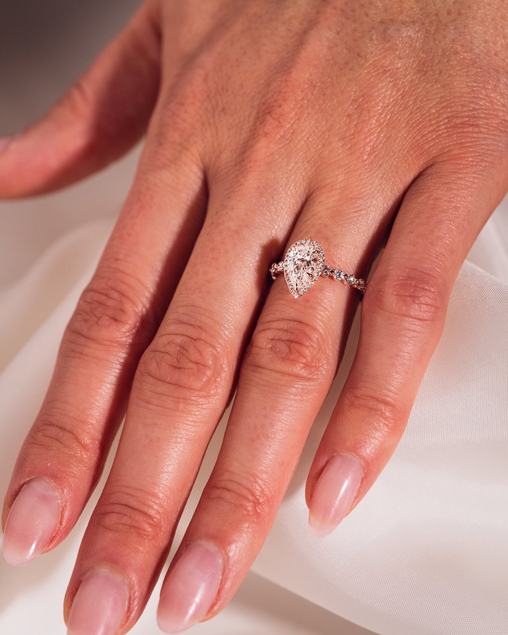 Cushion Hidden Halo Lab Grown Diamond Engagement Ring