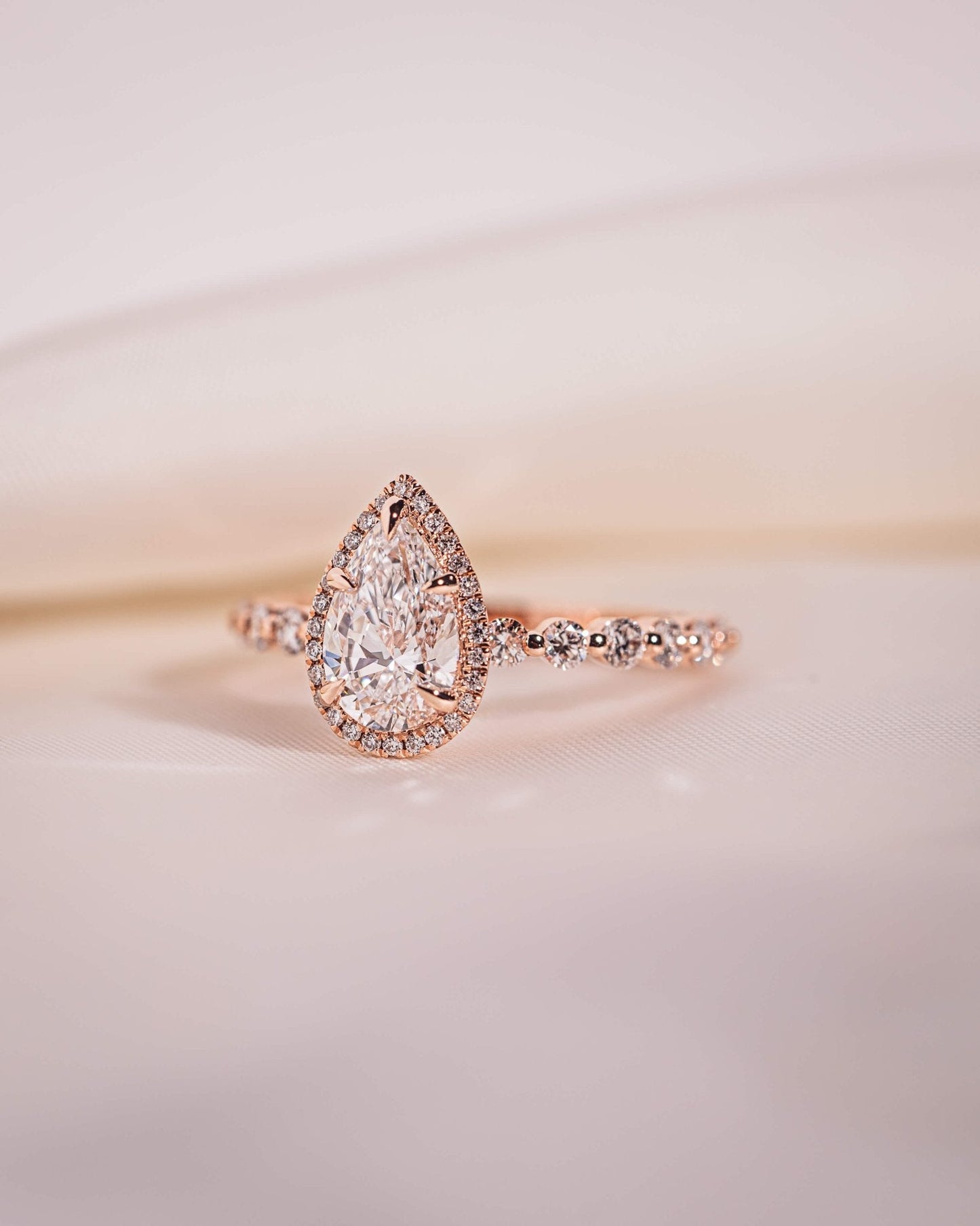Cushion Hidden Halo Lab Grown Diamond Engagement Ring