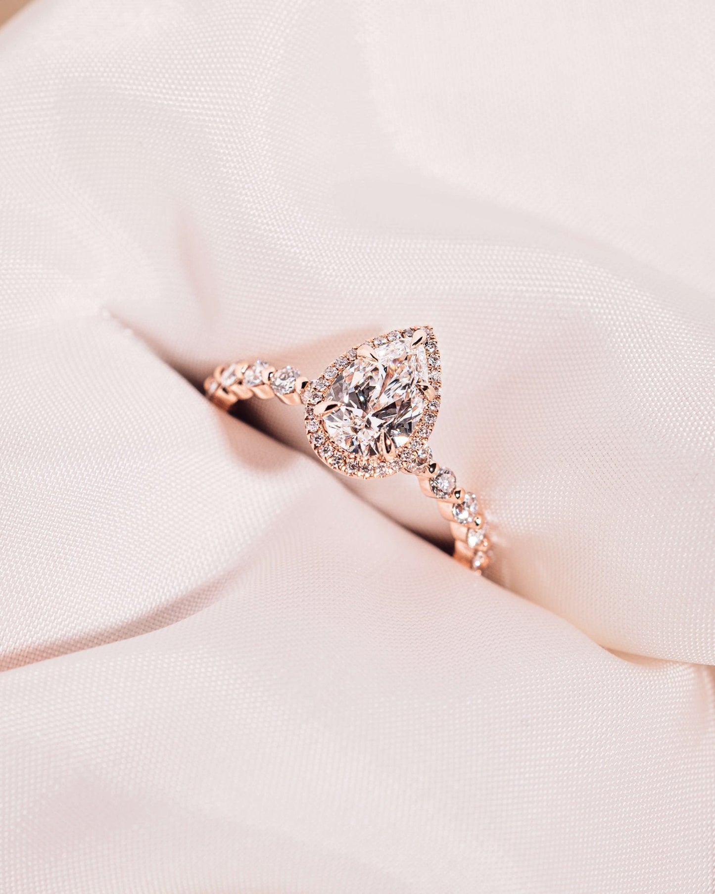 Cushion Hidden Halo Lab Grown Diamond Engagement Ring