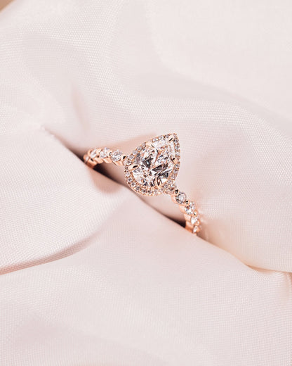 Cushion Hidden Halo Lab Grown Diamond Engagement Ring