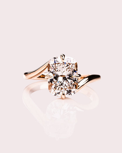 Cushion Hidden Halo Lab Grown Diamond Engagement Ring