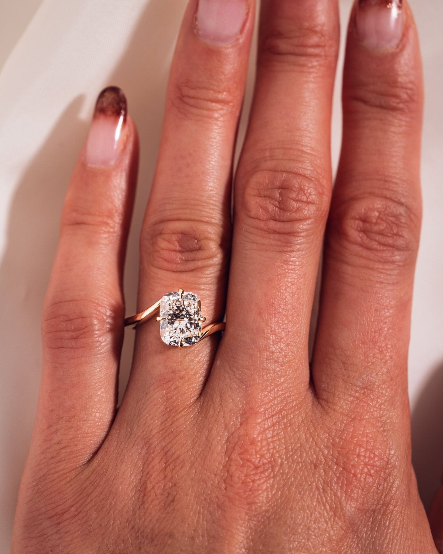 Cushion Hidden Halo Lab Grown Diamond Engagement Ring