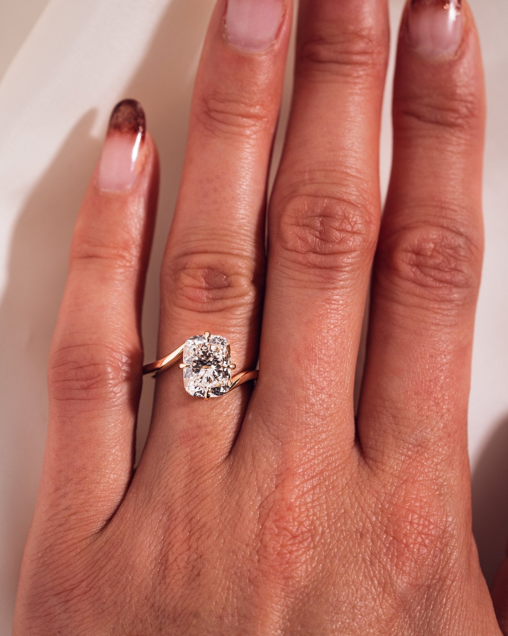 Cushion Hidden Halo Lab Grown Diamond Engagement Ring