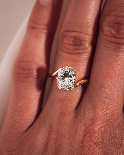 Cushion Hidden Halo Lab Grown Diamond Engagement Ring