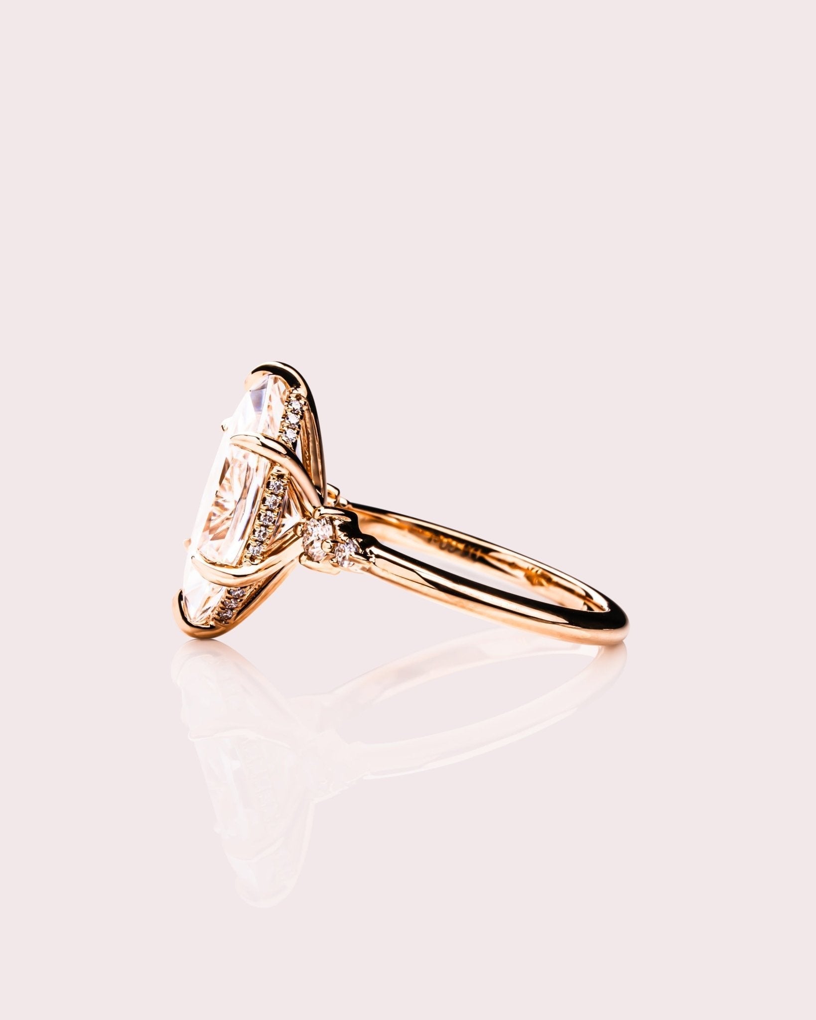 Cushion Hidden Halo Lab Grown Diamond Engagement Ring
