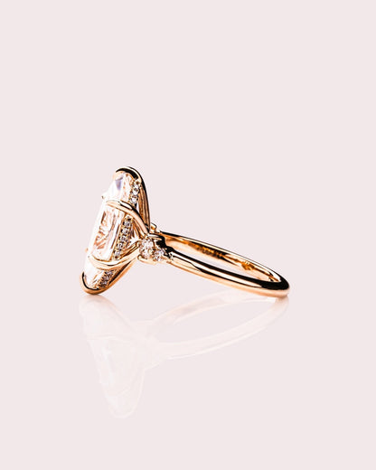 Cushion Hidden Halo Lab Grown Diamond Engagement Ring
