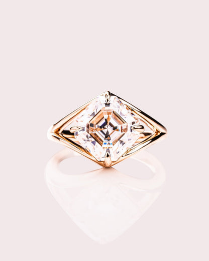 Cushion Hidden Halo Lab Grown Diamond Engagement Ring