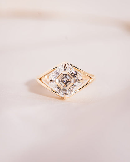 Cushion Hidden Halo Lab Grown Diamond Engagement Ring