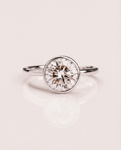 Cushion Hidden Halo Lab Grown Diamond Engagement Ring