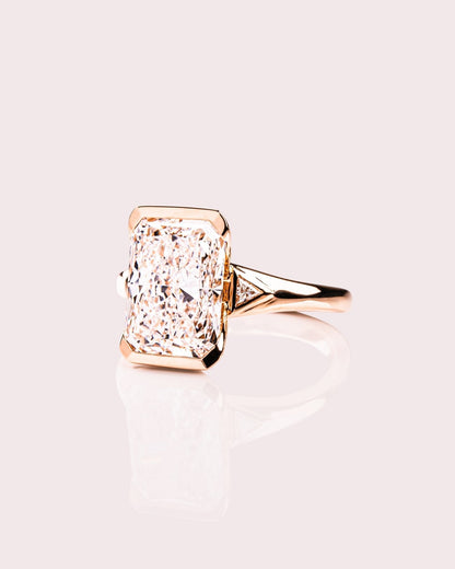 Cushion Hidden Halo Lab Grown Diamond Engagement Ring