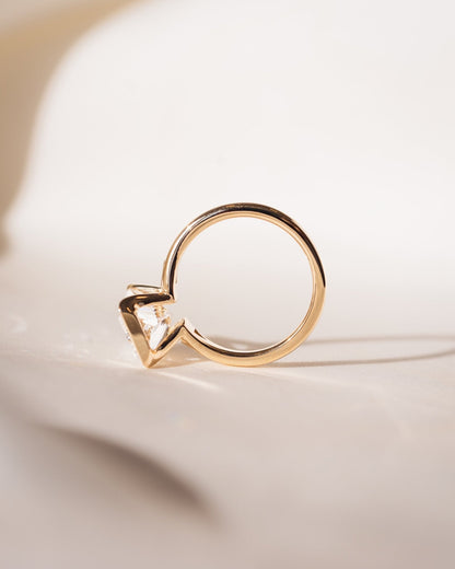 Cushion Hidden Halo Lab Grown Diamond Engagement Ring