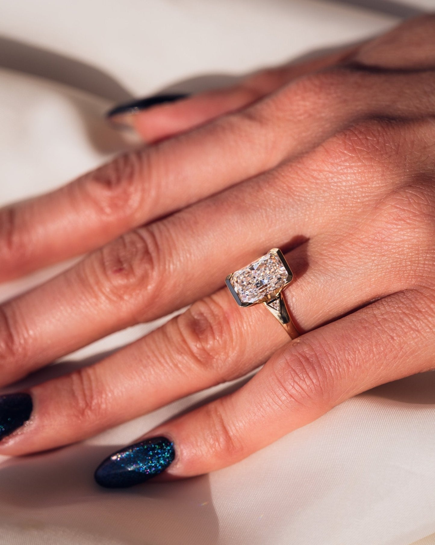 Cushion Hidden Halo Lab Grown Diamond Engagement Ring
