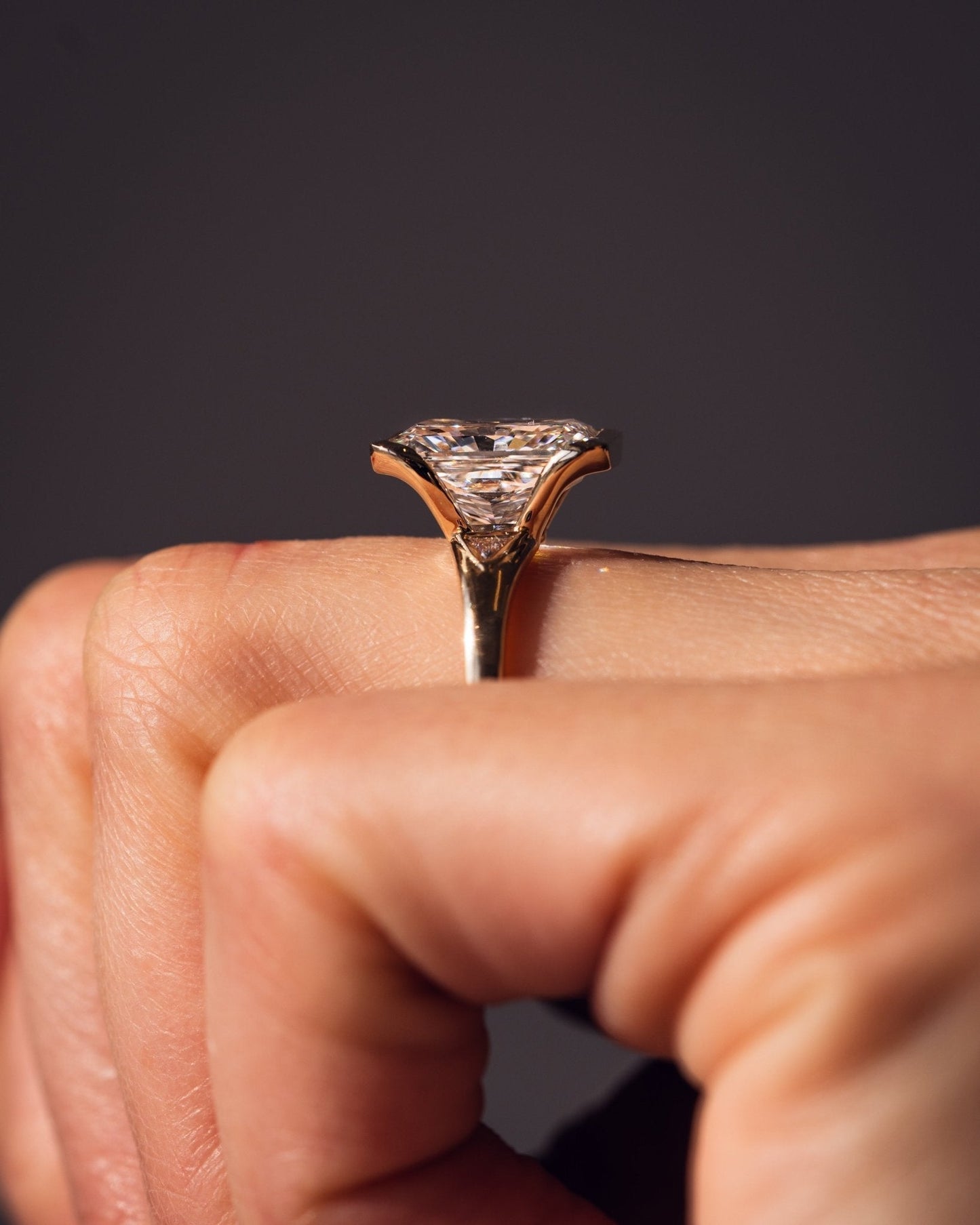 Cushion Hidden Halo Lab Grown Diamond Engagement Ring