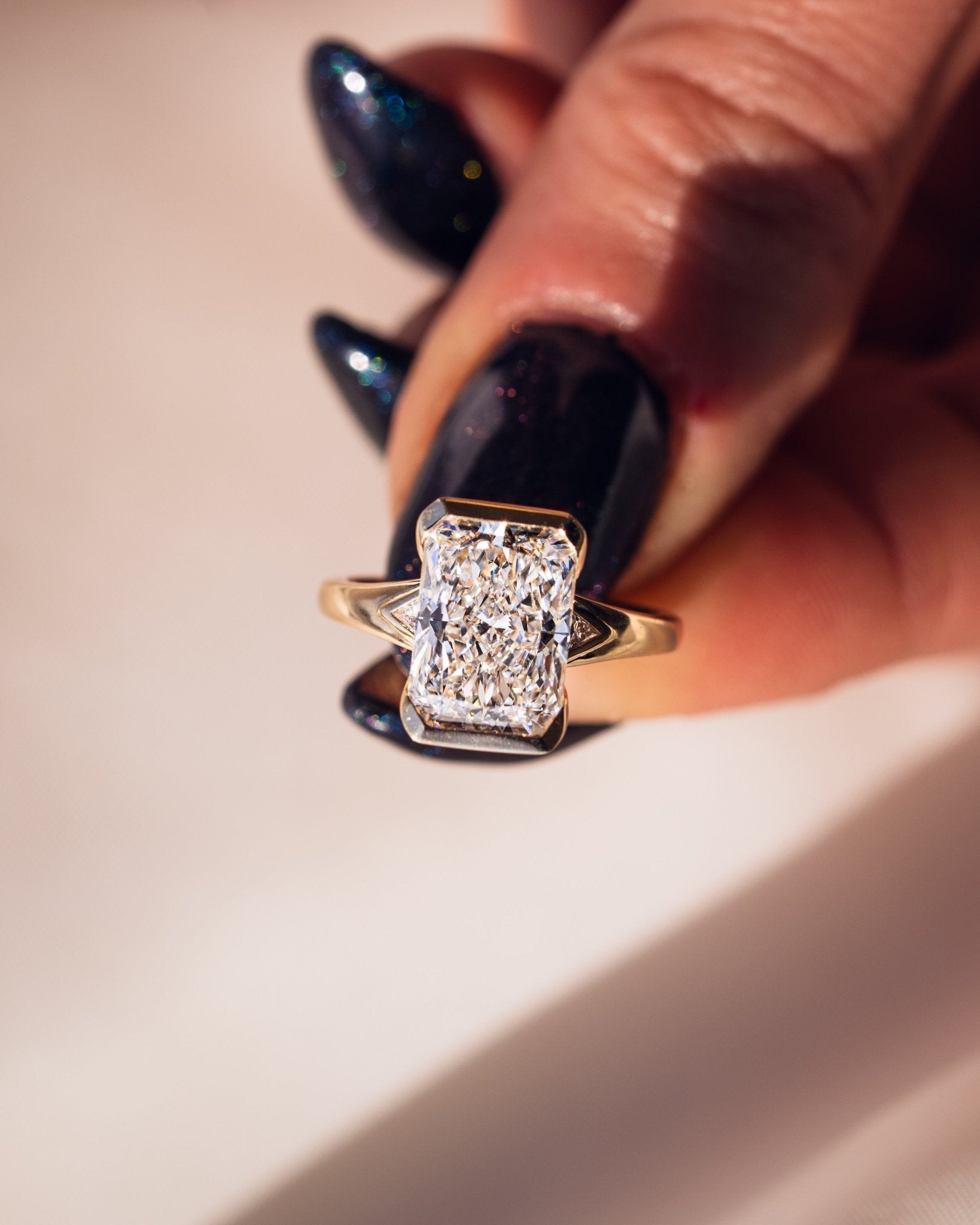 Cushion Hidden Halo Lab Grown Diamond Engagement Ring