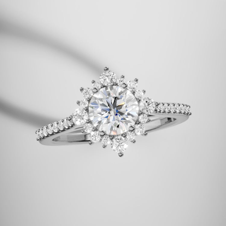 Marquise Shaped Three Stone Lab Grown Diamond Engagement Ring