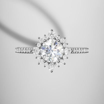 Marquise Shaped Three Stone Lab Grown Diamond Engagement Ring