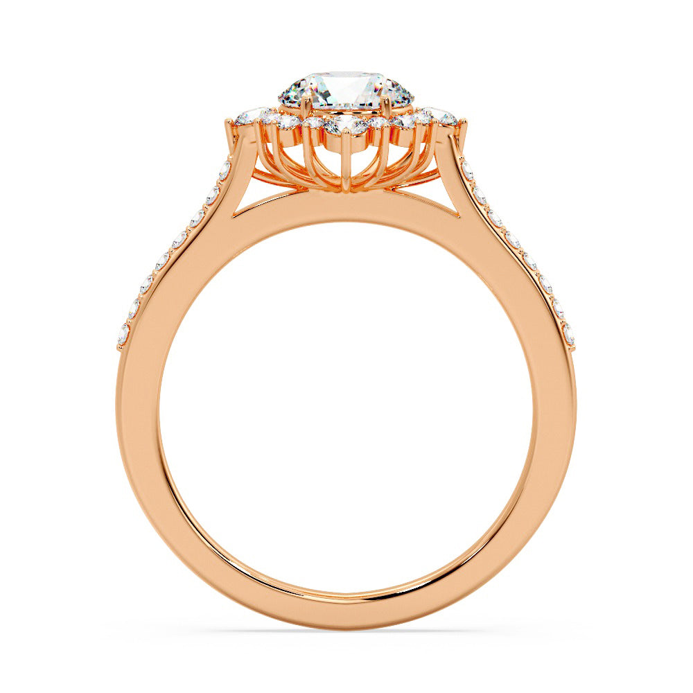 Marquise Shaped Three Stone Lab Grown Diamond Engagement Ring