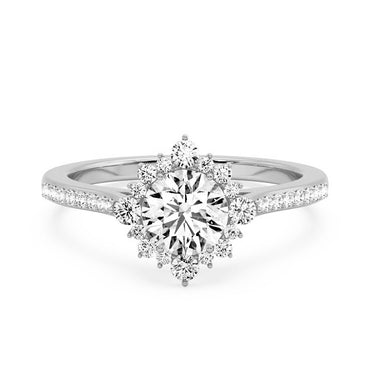 Marquise Shaped Three Stone Lab Grown Diamond Engagement Ring