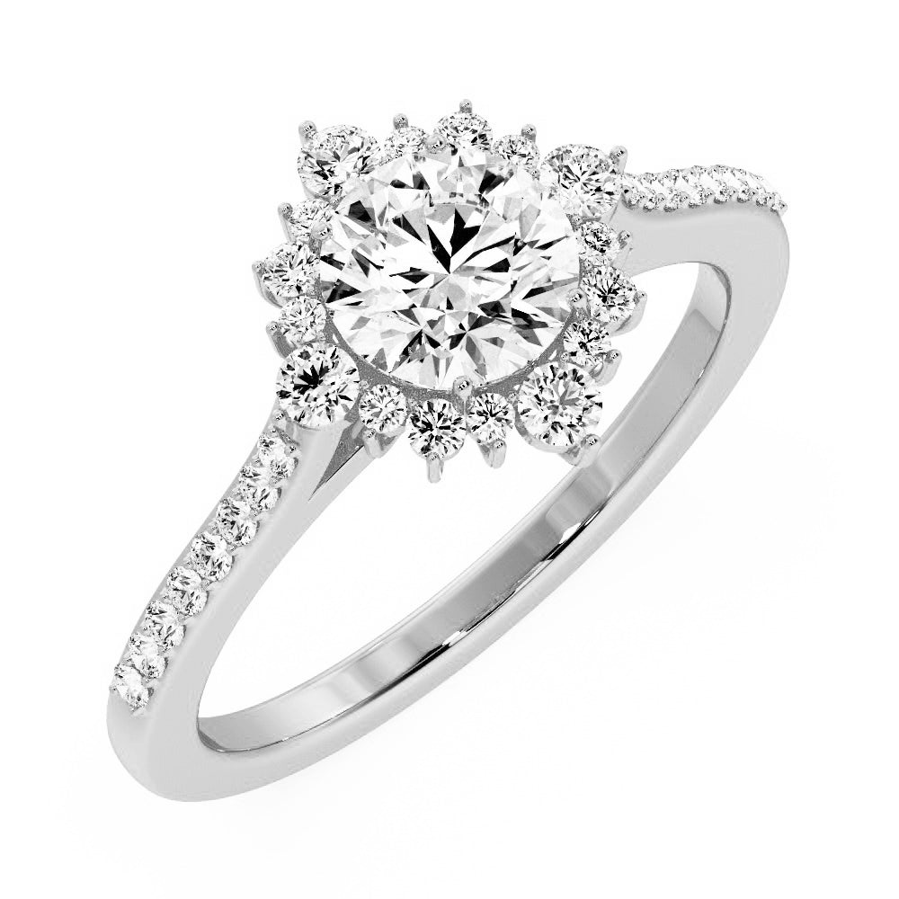 Marquise Shaped Three Stone Lab Grown Diamond Engagement Ring