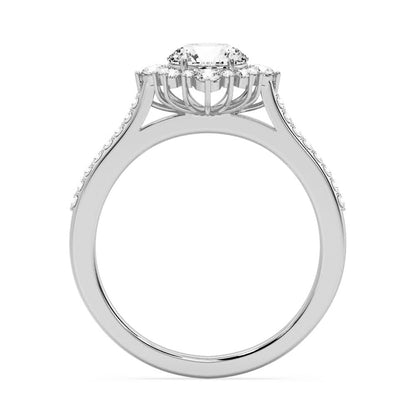 Marquise Shaped Three Stone Lab Grown Diamond Engagement Ring
