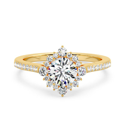 Marquise Shaped Three Stone Lab Grown Diamond Engagement Ring