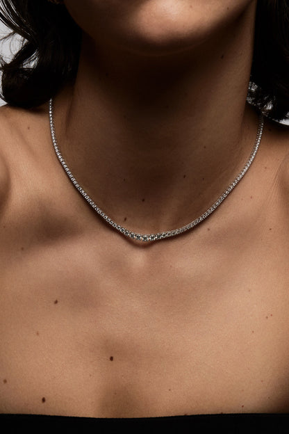 6 TCW Round Lab Grown Diamond Tennis Necklace