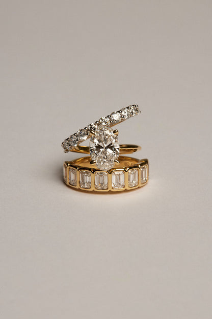 0.25 TCW Round Shaped Half Eternity Lab Grown Diamond Wedding Band
