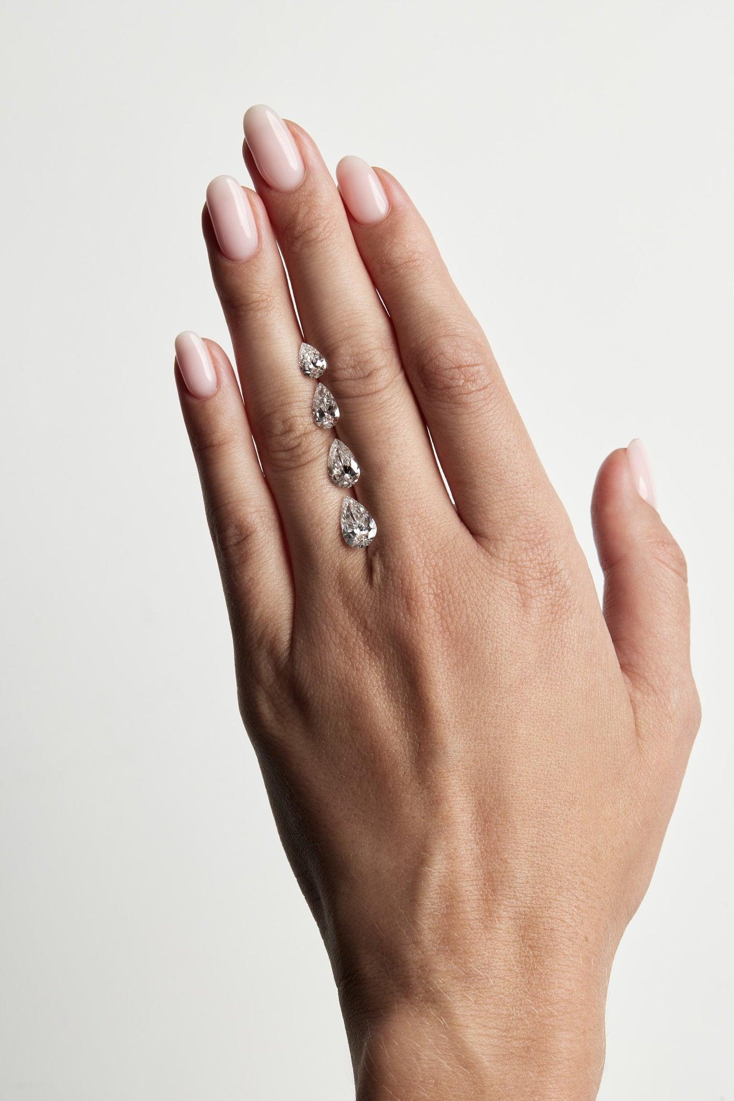 Marquise Shaped Three Stone Lab Grown Diamond Engagement Ring